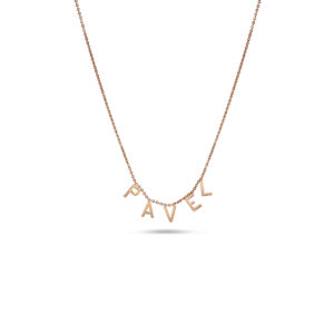 Drop Name Necklace - Rose Gold
