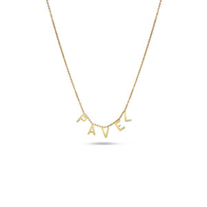 Drop Name Necklace - Yellow Gold