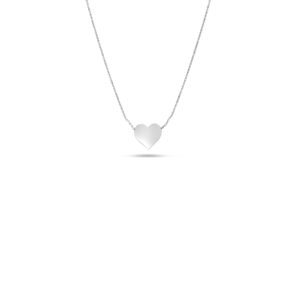 Heart Pendant Necklace- White Gold