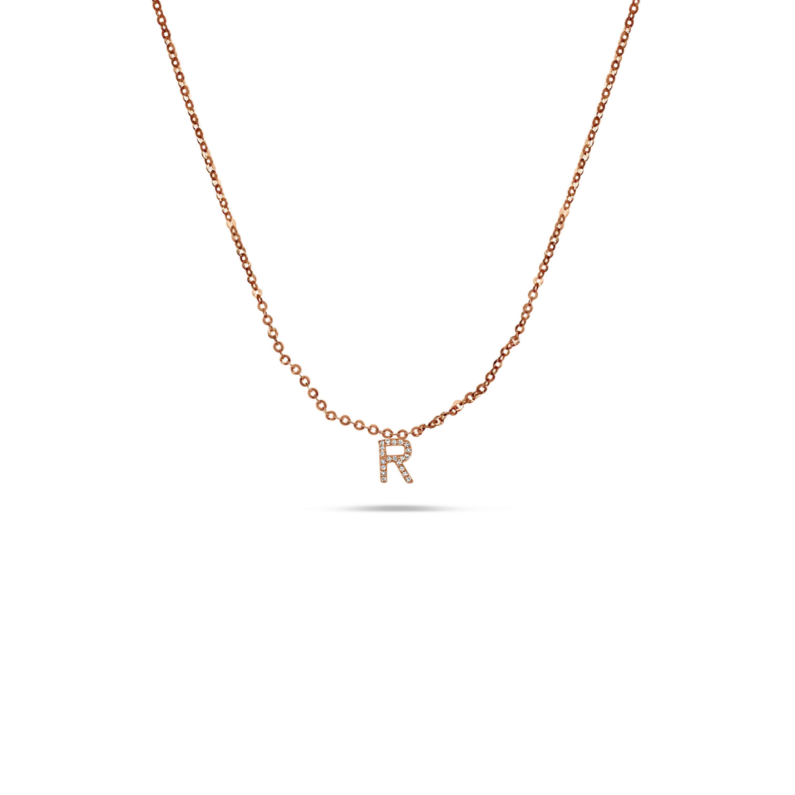 Diamond Drop Name Necklace - Rose Gold - Image 2